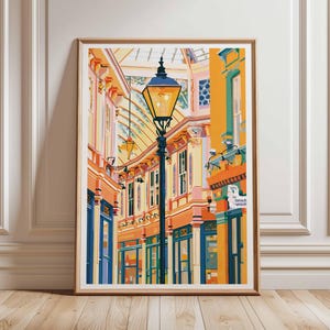 Leadenhall Market Poster, London Travel Poster, Leadenhall Wall Art, Historic London Market Print, UK City Poster, London Heritage Art