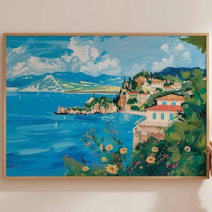 Corfu Poster, Greece Travel Print, Greek Island Wall Art, Ionian Sea Decor, Corfu Travel Art, Corfu Wall Art, Mediterranean Beach Print