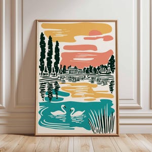 Regents Park Poster, London Travel Poster, Regents Park Wall Art, London Park Print, UK City Poster, British Nature Art, London Decor Print
