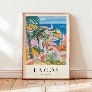 Lagos Poster, Portugal Travel Print, Algarve Coast Wall Art, Beach Decor, European Travel Gift, Coastal Town Print, Portugal Travel Art