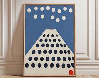 Niseko Japan Poster | Abstrakter Berg Yotei Print | Minimalistische Ski-Kunst | Geometrische Schnee Berg Wand Kunst | Hokkaido Poster