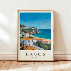 Lagos Poster, Portugal Travel Print, Algarve Coast Wall Art, Beach Decor, European Travel Gift, Coastal Town Print, Portugal Travel Art