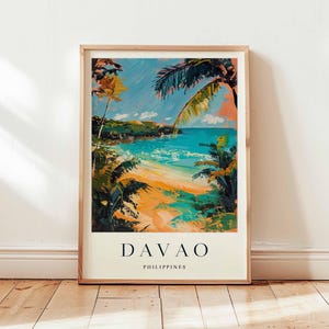 Davao Poster, Philippines Travel Print, Mindanao Wall Art, Tropical City Decor, Davao Travel Gift, Asian Print, Philippines Travel Art