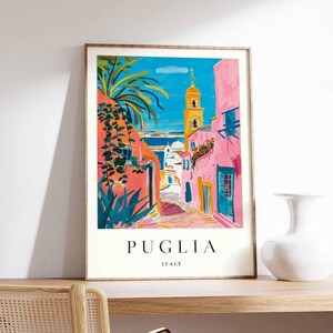 Puglia Poster, Italy Travel Print, Apulia Wall Art, Italian Decor, Puglia Coast Poster, Italy Travel Gift, Europe Travel Art, Puglia Print