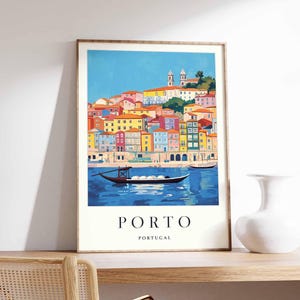 Porto poster, Portugal print, Porto wall art, Porto map decor, minimalist city poster, modern Porto prints, Portugal travel art