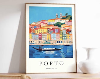 Porto Portugal Poster: Modern City Map Print