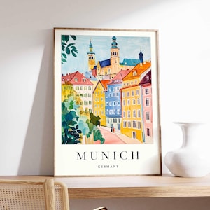 Munich poster, Germany print, Munich wall art, Munich city map decor, minimalist Munich poster, German skyline print, Munich travel wall art