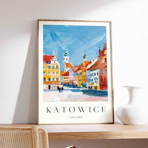 Katowice Poster, Poland Travel Print, Silesia Wall Art, Polish Decor, Katowice Architecture Poster, Poland Travel Gift, Europe Travel Art