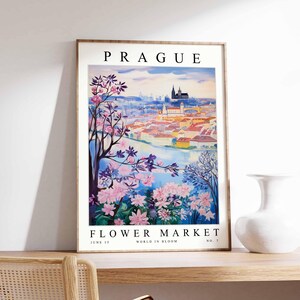 Prague Flower Market Poster, Prague Print, Czech Floral Wall Art, Prague Floral Decor, Botanical Poster, Czech Republic Travel Art