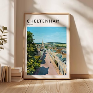 Cheltenham Poster, England Travel Print, British Decor, United Kingdom Travel Poster, Cheltenham Gift, Cheltenham Travel Poster