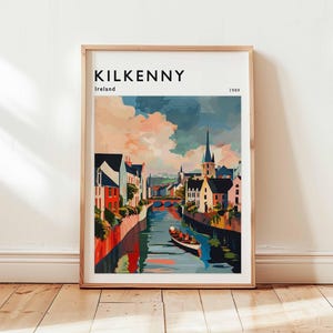 Kilkenny Poster, Ireland Travel Print, European Wall Art, Medieval Decor, Kilkenny Travel Gift, Cityscape Print, Ireland Travel Art