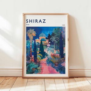 Shiraz Poster, Iran Travel Print, Persia Wall Art, Cityscape Decor, Shiraz Travel Gift, City Print, Iran Poster, Iran Travel Art