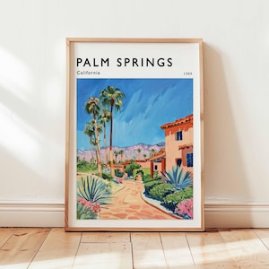 Palm Springs Poster, California Travel Print, Desert Wall Art, Mid-Century Modern Decor, Palm Springs Travel Gift, California Travel Art