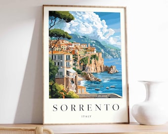 Sorrento Italy Travel Poster: Amalfi Coast Wall Art