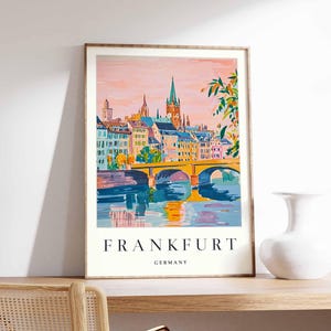Frankfurt poster, Germany print, Frankfurt wall art, Frankfurt city map decor, modern Frankfurt poster, German skyline print