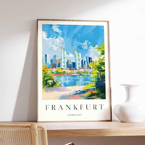 Frankfurt poster, Germany print, Frankfurt wall art, Frankfurt city map decor, modern Frankfurt poster, German skyline print