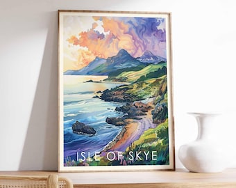 Isle of Skye Poster: Scottish Highlands Landscape Art Print