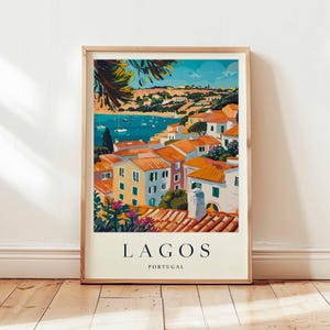Lagos Poster, Portugal Travel Print, Algarve Coast Wall Art, Beach Decor, European Travel Gift, Coastal Town Print, Portugal Travel Art
