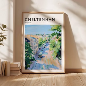 Cheltenham Poster, England Travel Print, British Decor, United Kingdom Travel Poster, Cheltenham Gift, Cheltenham Travel Poster