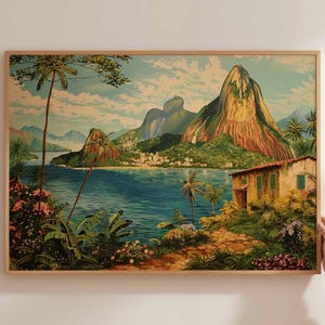 Brazil Poster, South America Travel Print, Brazilian Wall Art, Latin America Decor, Brazil Landscape Print, Brazil Tropical Art Decor