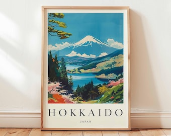 北海道日本旅行ポスター：北の島の風景画 - Etsy 日本