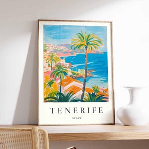 Tenerife Poster, Spain Travel Print, Canary Islands Wall Art, Spanish Island Decor, Tenerife Beach Poster, Spain Poster, Europe Travel Art