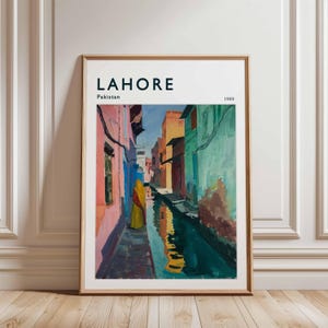 Lahore Poster, Pakistan Travel Print, Asia Wall Art, Cityscape Decor, Lahore Travel Gift, Pakistan Poster, Pakistan Travel Art