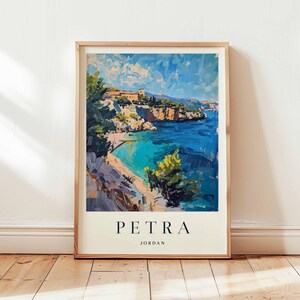 Petra Poster, Jordan Travel Print, Middle East Wall Art, Ancient City Decor, World Wonder Gift, Desert Landscape Print, Jordan Travel Art
