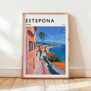 Estepona Poster, Málaga Travel Print, Spain Print, Costa del Sol Wall Art, Andalusian Decor, European Travel Gift, Coastal Print