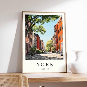 York Poster, UK Travel Print, UK City Print, Yorkshire Wall Art, Historic Town Decor, UK Poster, York Travel Art, England Travel Art