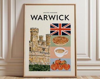 Warwick Travel Poster | United Kingdom Wall Art | British City Print