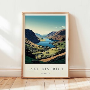 Lake District Poster, Cumbria Travel Print, UK National Park Wall Art, Lakeland Decor, English Landscape Art, Cumbria Poster, UK Travel Art