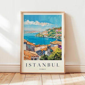 Istanbul Poster, Turkey Travel Print, Bosphorus Wall Art, Hagia Sophia Decor, Europe Travel Gift, Istanbul Travel Decor, Turkey Travel Art