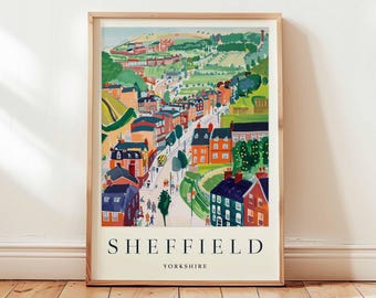 Sheffield Travel Poster: Steel City Yorkshire Art Print