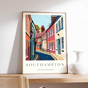 Southampton Poster, England Travel Print, UK City Wall Art, Hampshire Decor, Southampton Travel Poster, Southampton Print, UK Travel Art