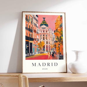 Madrid Poster, Spanien Print, Madrid Wandkunst, Madrid Stadtplan Dekor, minimalistisches Madrid Poster, Spanische Skyline, Madrid Reisewandkunst