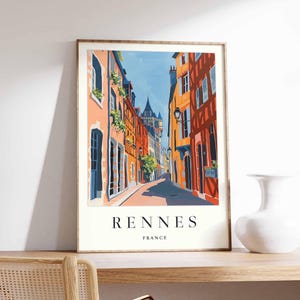 Pôster de Rennes, Impressão de Viagem à França, Arte de Parede da Bretanha, Decoração de Cidade Francesa, Pôster da França, Impressão de Rennes, Presente de Viagem à França, Arte de Viagem à Europa