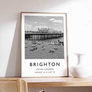 Brighton Poster, Brighton Print, Brighton Wall Art, Brighton Beach Poster, Brighton Seaside Print, Brighton Decor, Brighton Gift