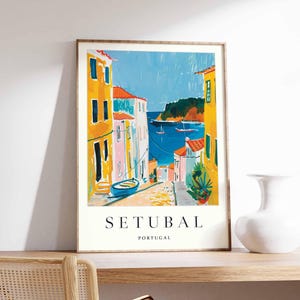 Setubal Poster, Portugal Travel Print, Portuguese Coastal Wall Art, Setubal Beach Poster, Portugal Travel Gift, Europe Travel Art