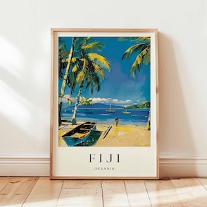 Fiji Poster, Oceania Travel Print, Pacific Island Wall Art, Tropical Decor, Fiji Travel Gift, Beach Paradise Print, Oceania Travel Art