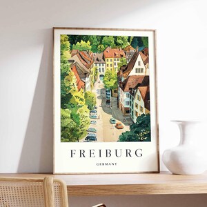 Freiburg Poster, Germany Travel Print, German Decor, Europe Travel Poster, European Wall Art, Freiburg Gift, Freiburg Travel Poster
