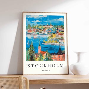 Stockholm Poster, Schweden Druck, Stockholm Wandkunst, Skandinavischer Stadtplan, modernes Stockholm Dekor, minimalistischer Reisedruck