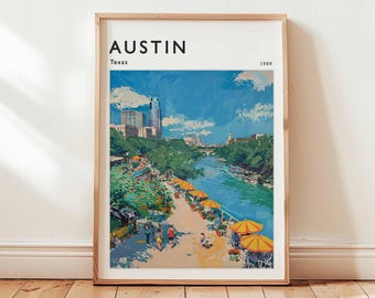 Austin Texas Travel Poster: Live Music Capital USA Wall Art