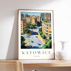 Katowice Poster, Poland Travel Print, Silesia Wall Art, Polish Decor, Katowice Architecture Poster, Poland Travel Gift, Europe Travel Art