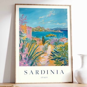 Sardinia Poster, Sardinia Travel Print, Italy Wall Art, Italian Travel Print, Coastal Decor, Sardinia Gift, Sardinia Travel Poster