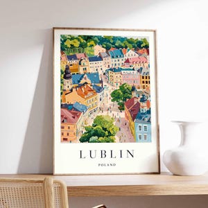Lublin Poster, Poland Travel Print, Polish City Wall Art, Eastern Poland Decor, Lublin Old Town Poster, Poland Art, Europe Travel Art