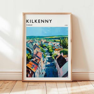 Kilkenny Poster, Ireland Travel Print, European Wall Art, Medieval Decor, Kilkenny Travel Gift, Cityscape Print, Ireland Travel Art