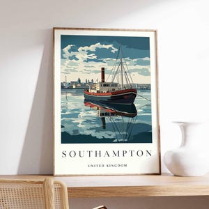 Southampton Poster, England Travel Print, UK City Wall Art, Hampshire Decor, Southampton Travel Poster, Southampton Print, UK Travel Art