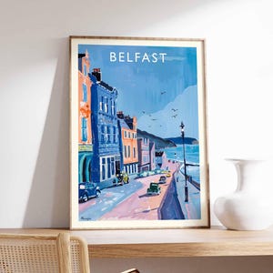 Belfast Poster, Northern Ireland Travel Print, UK City Wall Art, Belfast Travel Decor, Titanic Quarter Gift Art, European City Print