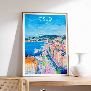 Oslo Poster, Norwegen Poster, Oslo Druck, Oslo Wandkunst, Oslo Dekor, Oslo Kunstdruck, Norwegisches Poster, Oslo Stadt Poster, Oslo Landschaftsdruck